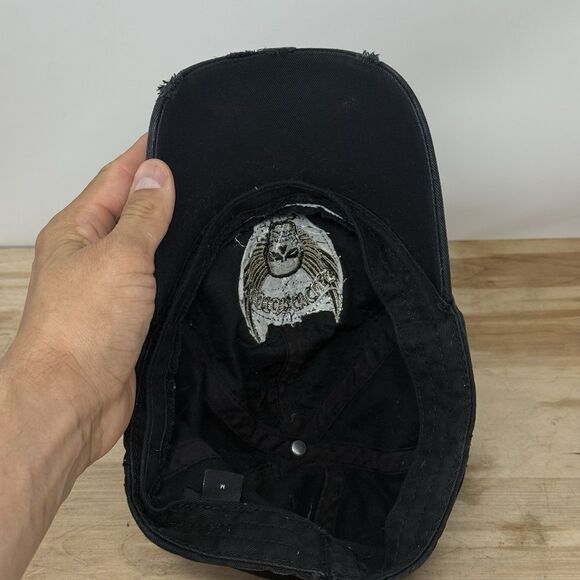 Harley Davidson Motorcycle Flat Hat Skull Embroidered Black Cap Medium - Picture 6 of 7